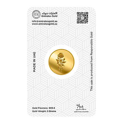 Emirates 5 Gram Falcon Gold Coin back