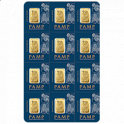 PAMP Fortuna 12 x 1 Gram Multigram Gold Bars