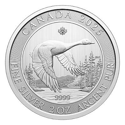 2025 2oz Canadian Goose Silver Coin front