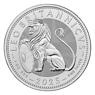 2025 1oz British Lion Silver Coin front
