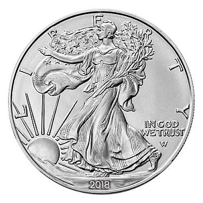 2018 1oz American Eagle Silver Coin front