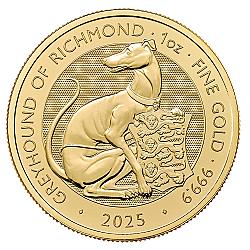 2025 1oz Royal Mint Tudor Beasts Greyhound of Richmond Gold Coin