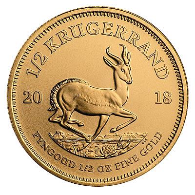 2018 1/2oz South African Krugerrand Gold Coin front