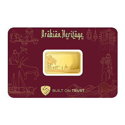 Emirates 10 Gram Desert Gold Bar front