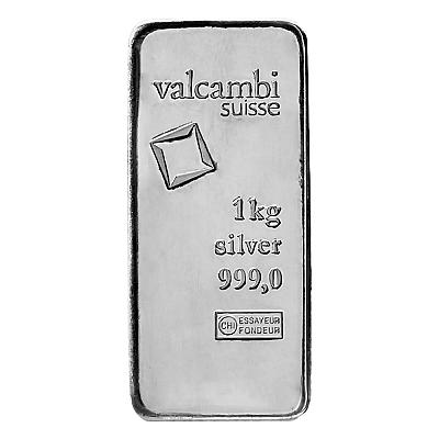 Valcambi Suisse 1000 Gram Silver Bar front