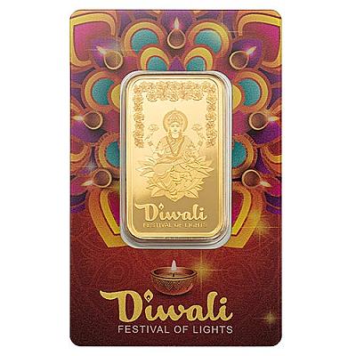 PAMP Diwali Lakshmi 1 Ounce Gold Bar back