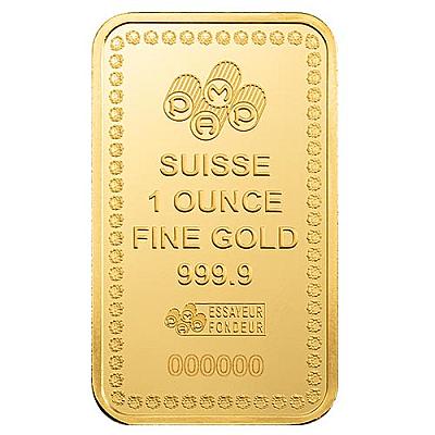 PAMP Diwali Lakshmi 1 Ounce Gold no sleeve Bar back