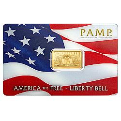 PAMP Suisse 5 Gram Liberty Bell Gold Bar