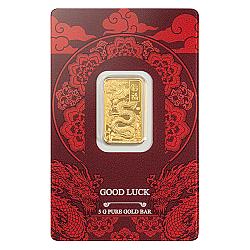 PAMP Suisse 5 Gram Good Luck Yellow Dragon Gold Bar
