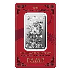 PAMP Lunar Year of The Horse 1 Ounce Silver Bar
