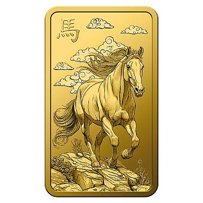 PAMP Lunar Year of The Horse 5 Gram Gold Bar front only