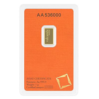 Valcambi Suisse 1 Gram Gold Bar back