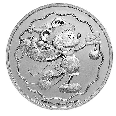 PAMP 1oz Disney Mickey Christmas Silver Coin back