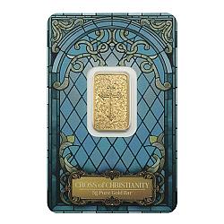 PAMP 5 Gram Cross of Christianity Gold Bar