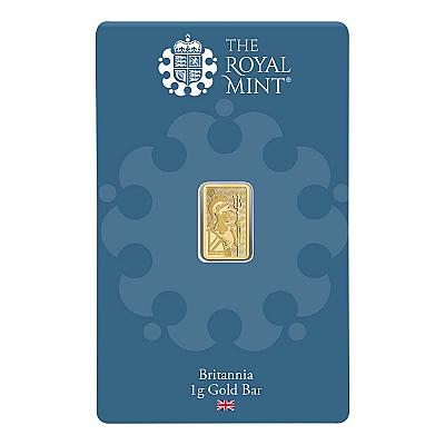 The Royal Mint 1 Gram Britannia Gold Bar front