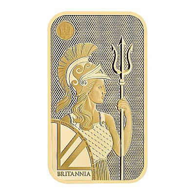 The Royal Mint 50 Gram Britannia Gold bar exc sleeve front