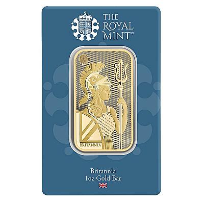 The Royal Mint 1 Ounce Britannia Gold Bar front