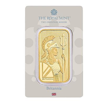 The Royal Mint 1 Ounce Gram Britannia Gold Bar front