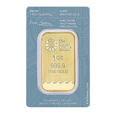 The Royal Mint 1 Ounce Gram Britannia Gold Bar back