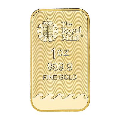 The Royal Mint 1 Ounce Gram Britannia Gold exc sleeve back Bar