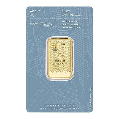 The Royal Mint 20 Gram Britannia Gold Bar back
