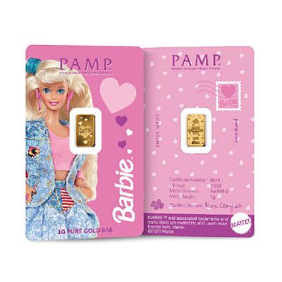 PAMP 1 Gram Gold Bar — Barbie™ Valentine's Day