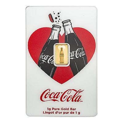 PAMP 1 Gram Gold Bar — Coca Cola Love front