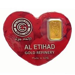 Al Etihad Valentine's 1g Gold Bar in Heart Gift Card
