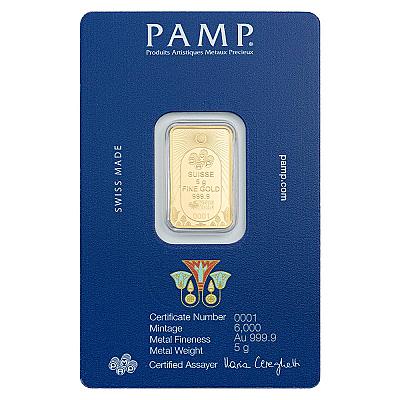 PAMP Lucky Scarab 5g Gold Bar back
