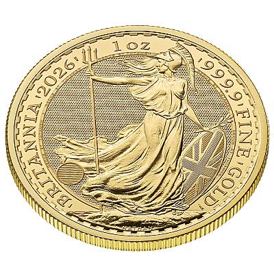 2026 1oz Britannia Gold Coin front angle