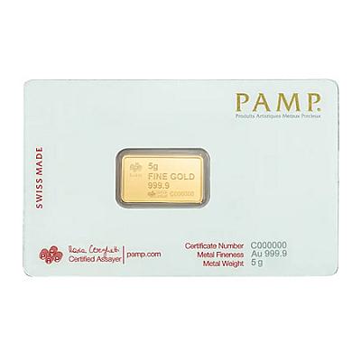 PAMP 5g Gold Bar - America The Free Bald Eagle back