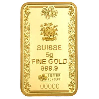 PAMP Buddha 5 Gram Gold Bar exc sleeve back