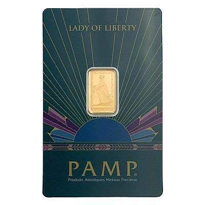 PAMP Suisse Lady of Liberty 2.5g Gold Bar front