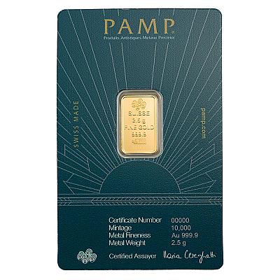 PAMP Suisse Lady of Liberty 2.5g Gold Bar back