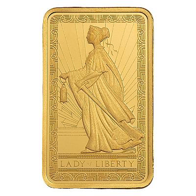 PAMP Suisse Lady of Liberty 2.5g Gold Bar front exc sleeve