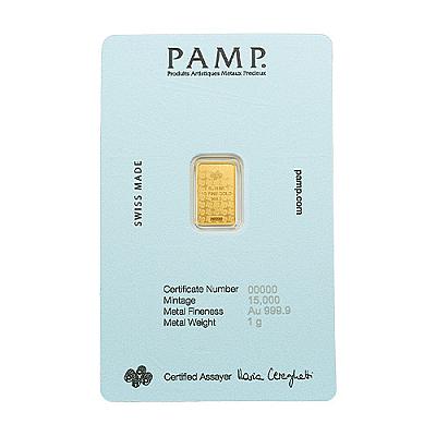 PAMP Suisse Diego Maradona Hand of God 1g Gold Bar back