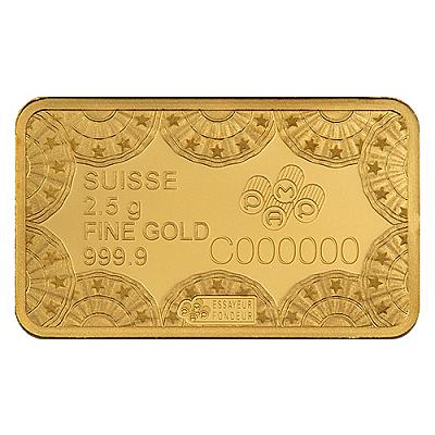 PAMP Suisse 250th Anniversary of the USA Heraldic Eagle 2.5g Gold Bar back  only