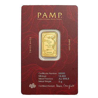 PAMP Good Luck Phoenix 5g Gold Bar