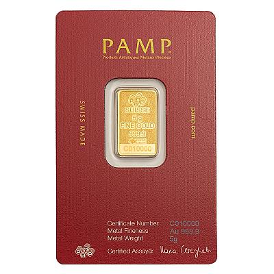 PAMP Suisse Arabian Camel 5g Gold Bar back