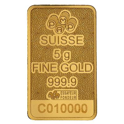 PAMP Suisse Arabian Camel 5g Gold Bar back