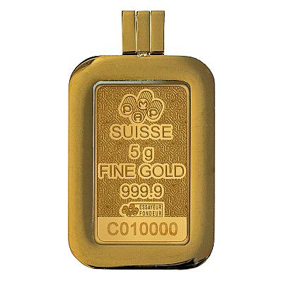 PAMP Suisse Arabian Camel 5g Gold Bar pendent back