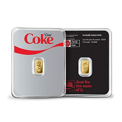PAMP Diet Coke 1g Gold Bar packaging back