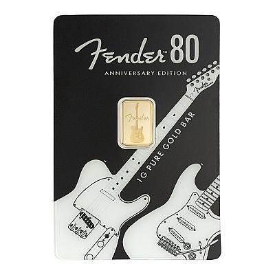 PAMP Suisse Fender 80th Anniversary 1g Gold Bar packaging front