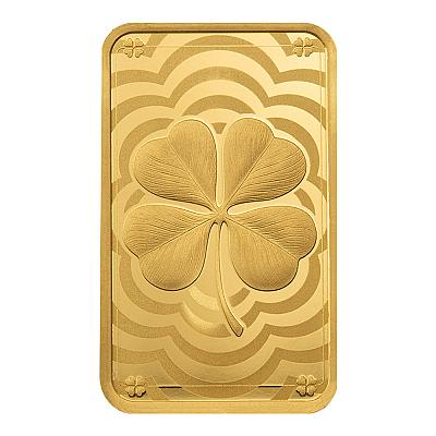 PAMP Suisse Lucky Charm Four-Leaf Clover 5g Gold Bar exc sleeve front