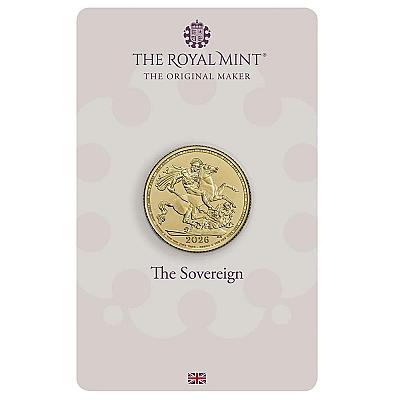 2026 Full Gold Sovereign Coin in blister front