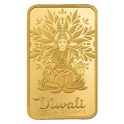 PAMP Suisse Diwali Lakshmi and Sacred Cow 5g Gold Bar exc sleeve front