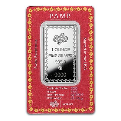 PAMP Diwali Lakshmi and Sacred Cow 1oz Silver Bar back