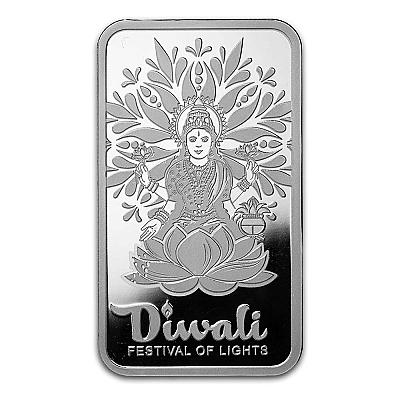PAMP Diwali Lakshmi and Sacred Cow 1oz Silver Bar exc sleeve front