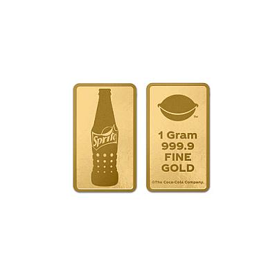 PAMP Sprite 65th Anniversary 1g Gold Bar exc sleeve