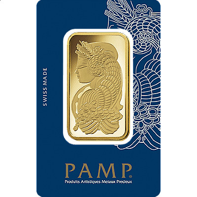PAMP 50 Gram Gold Bar - Front